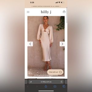 Billy J Cleo Midi Dress - Champagne, size 6